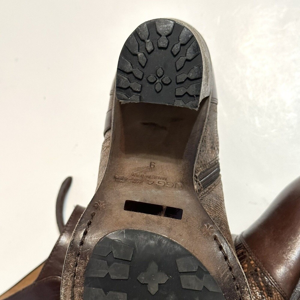 Ugg Collection Women Size 9 Giacinta Brown Ankle Boots Snake Skin Made In Italy - Picture 10 of 16